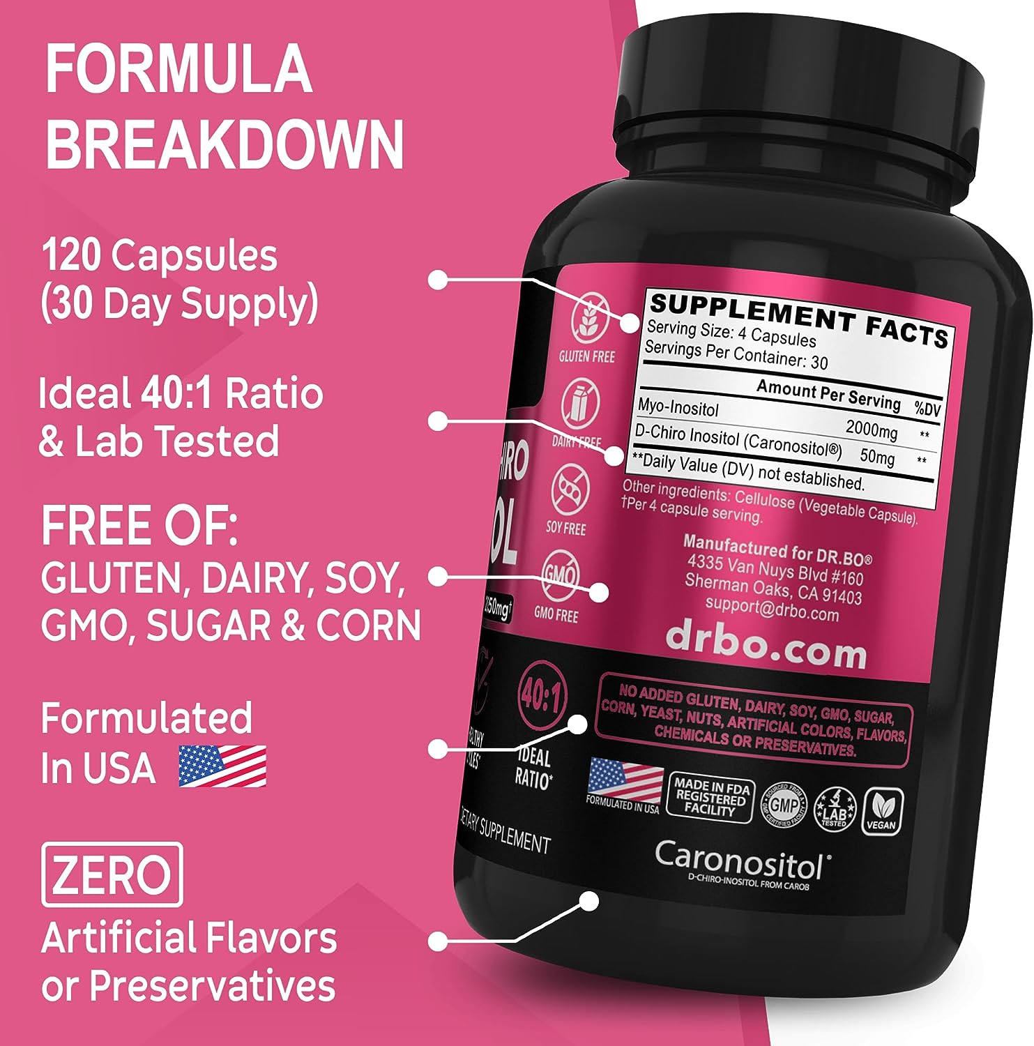 Dr. Bo Myo D-Chiro INOSITOL 120 (capsules) - Image 3
