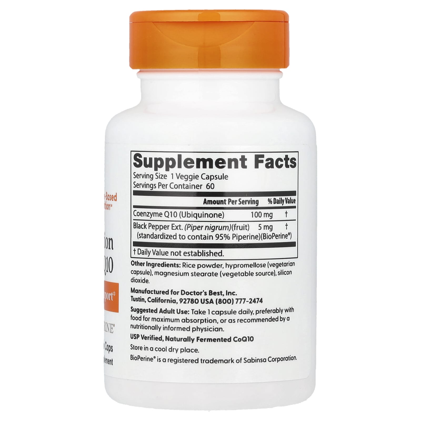 Doctor's Best High Absorption CoQ10 100 mg-(60 Veggie Caps) - Image 2