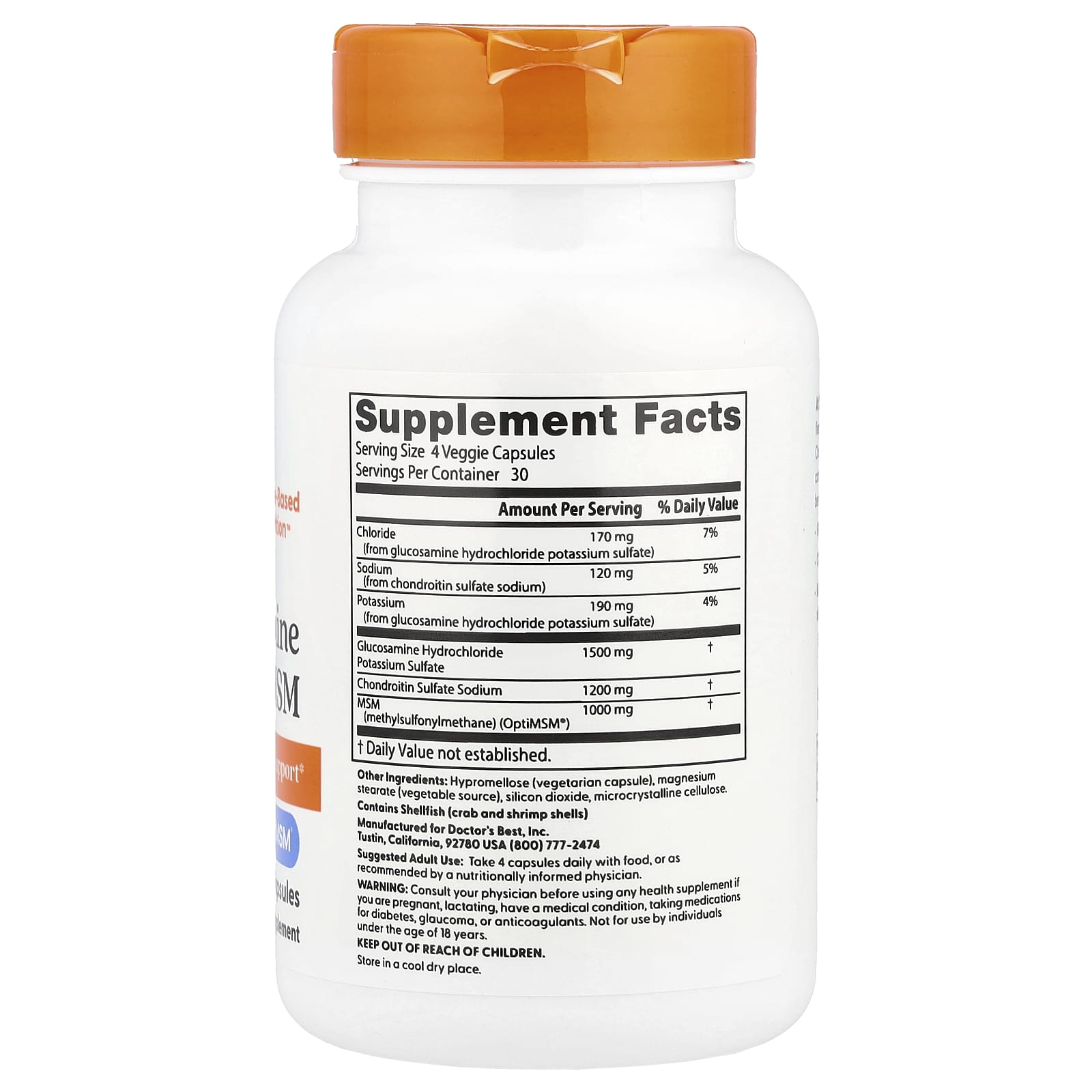 Doctor's Best Glucosamine Chondroitin MSM-(120 Veggie Capsules) - Image 2