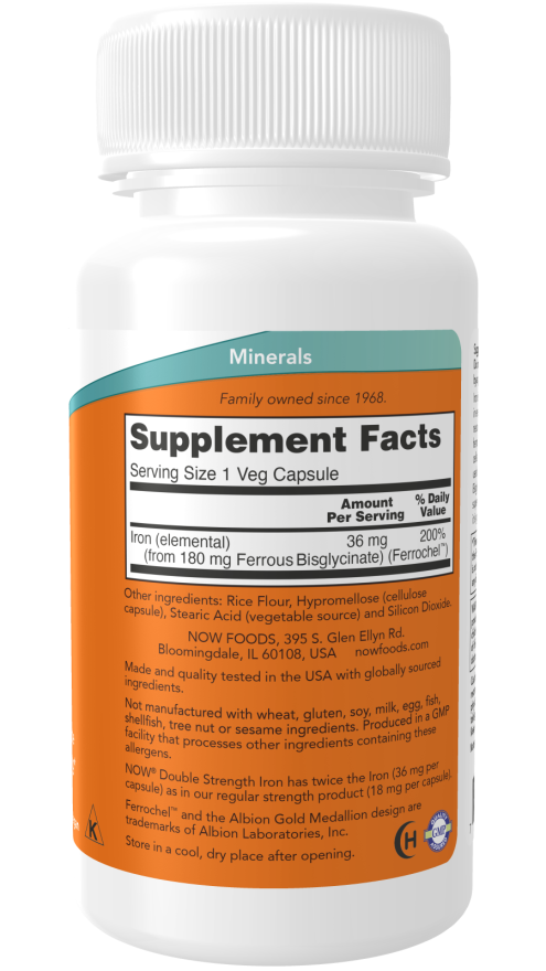 NOW Foods Iron 36 mg-(90 Capsules) - Image 2