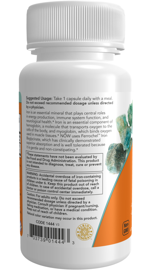 NOW Foods Iron 36 mg-(90 Capsules) - Image 3