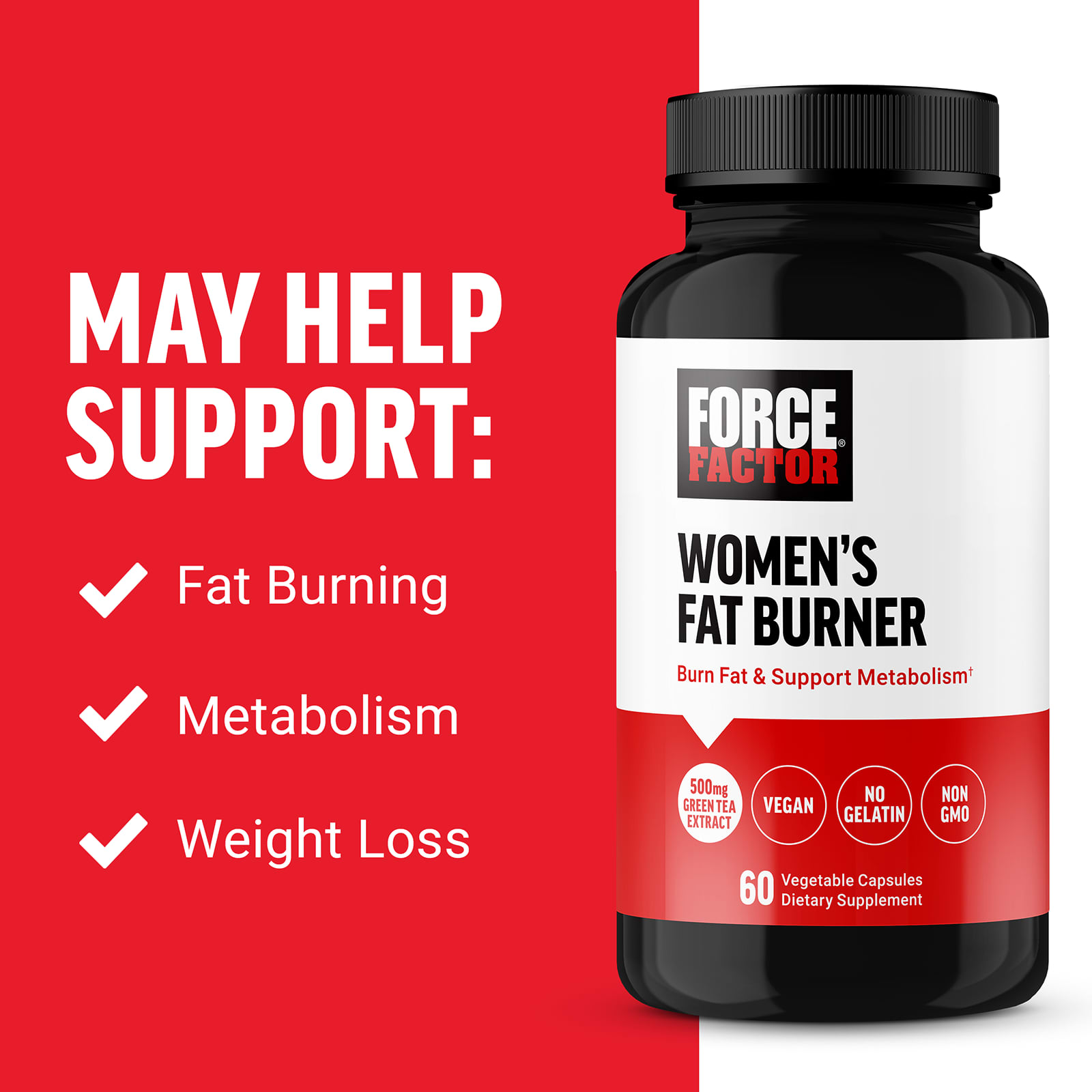 Force Factor Women's Fat Burner-(60 Veg.Capsules) - Image 3