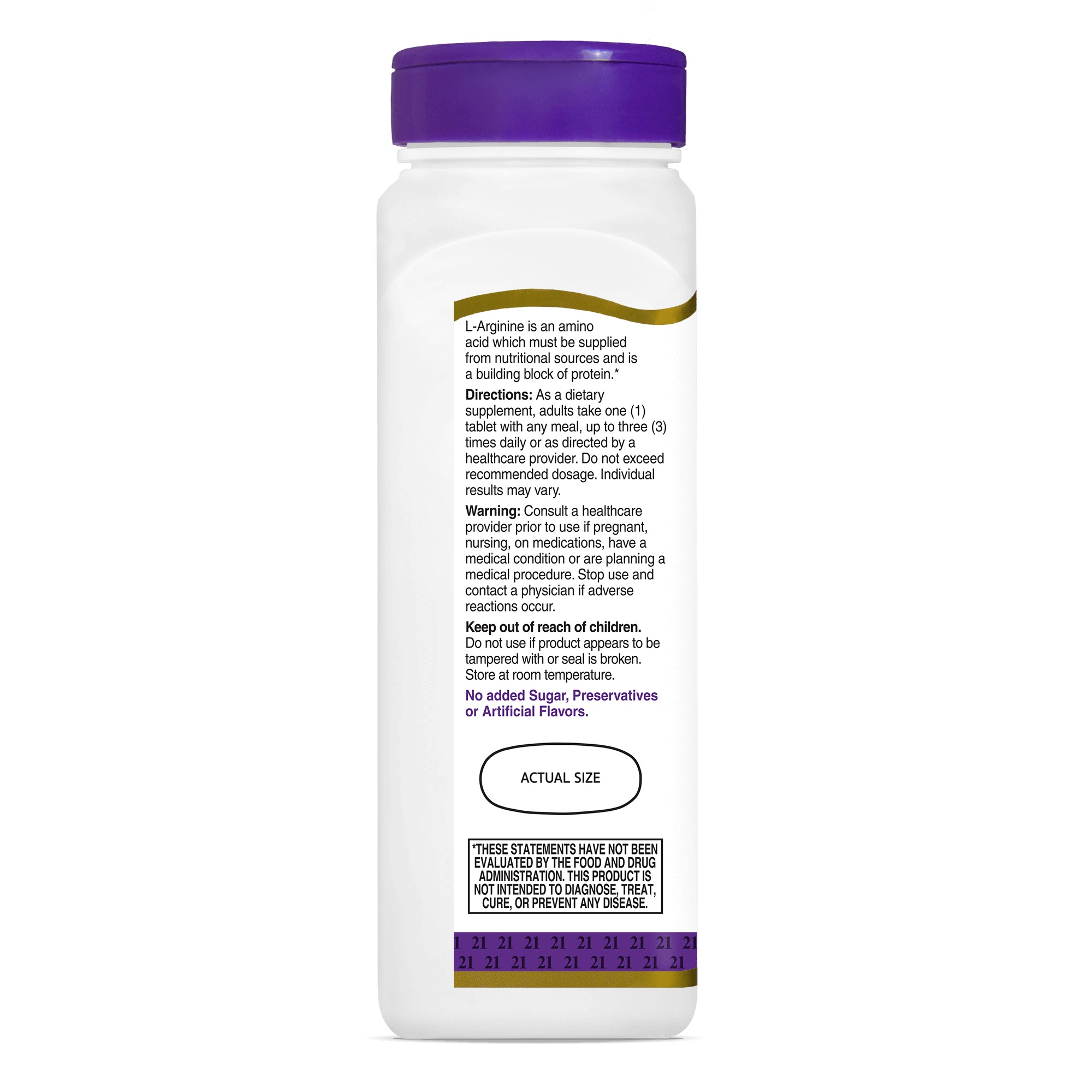 21st Century L-Arginine 1000mg Maximum Strength-(100 tablets) - Image 3