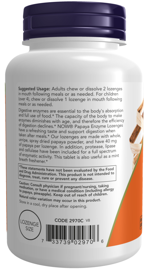 NOW Foods Papaya Enzyme – (180 Lozenges) - Image 3