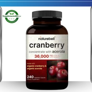 NatureBell Cranberry Pills 36,000mg With Acerola – (240 Veggie Capsules)