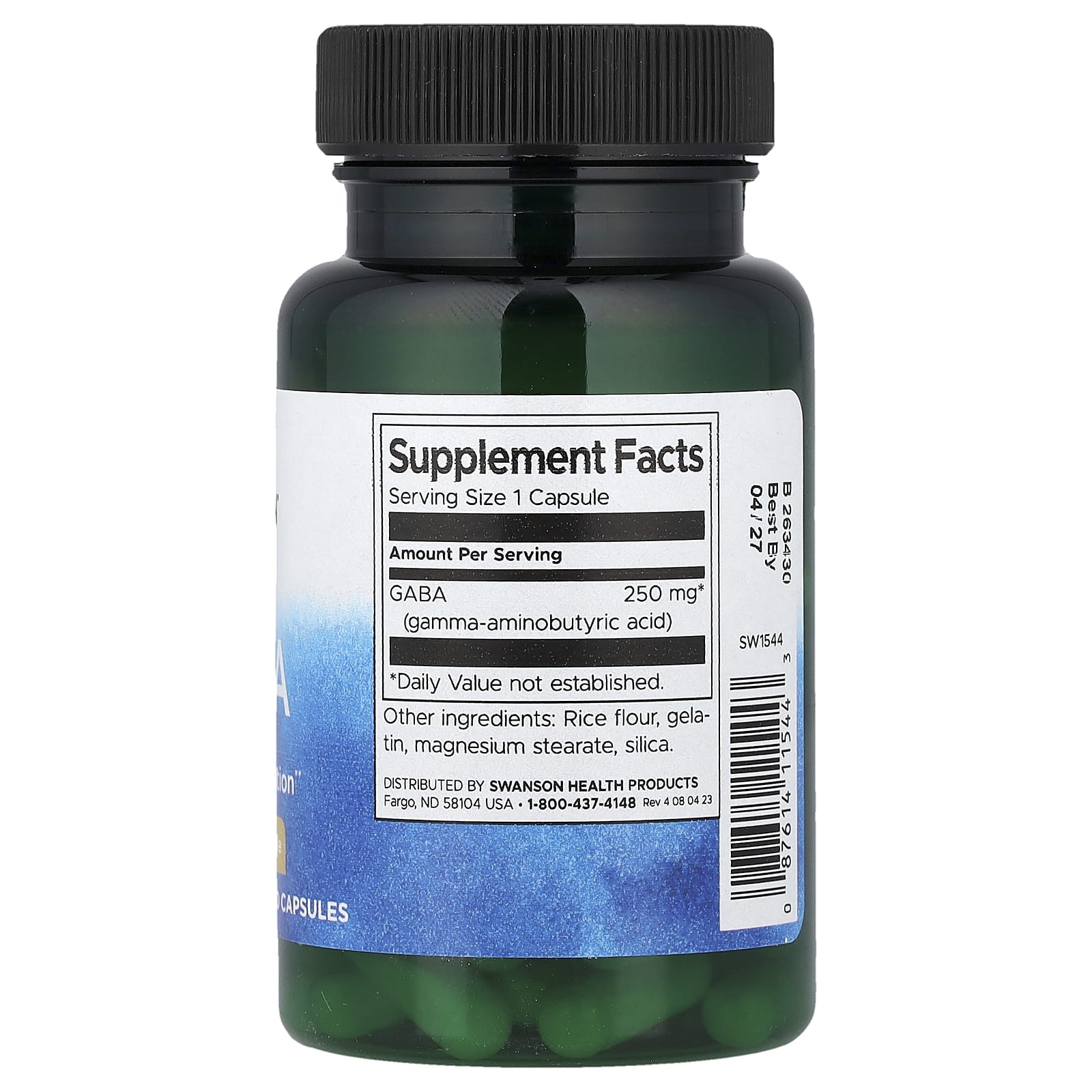 Swanson, GABA, 250 mg-(60 Capsules) - Image 2