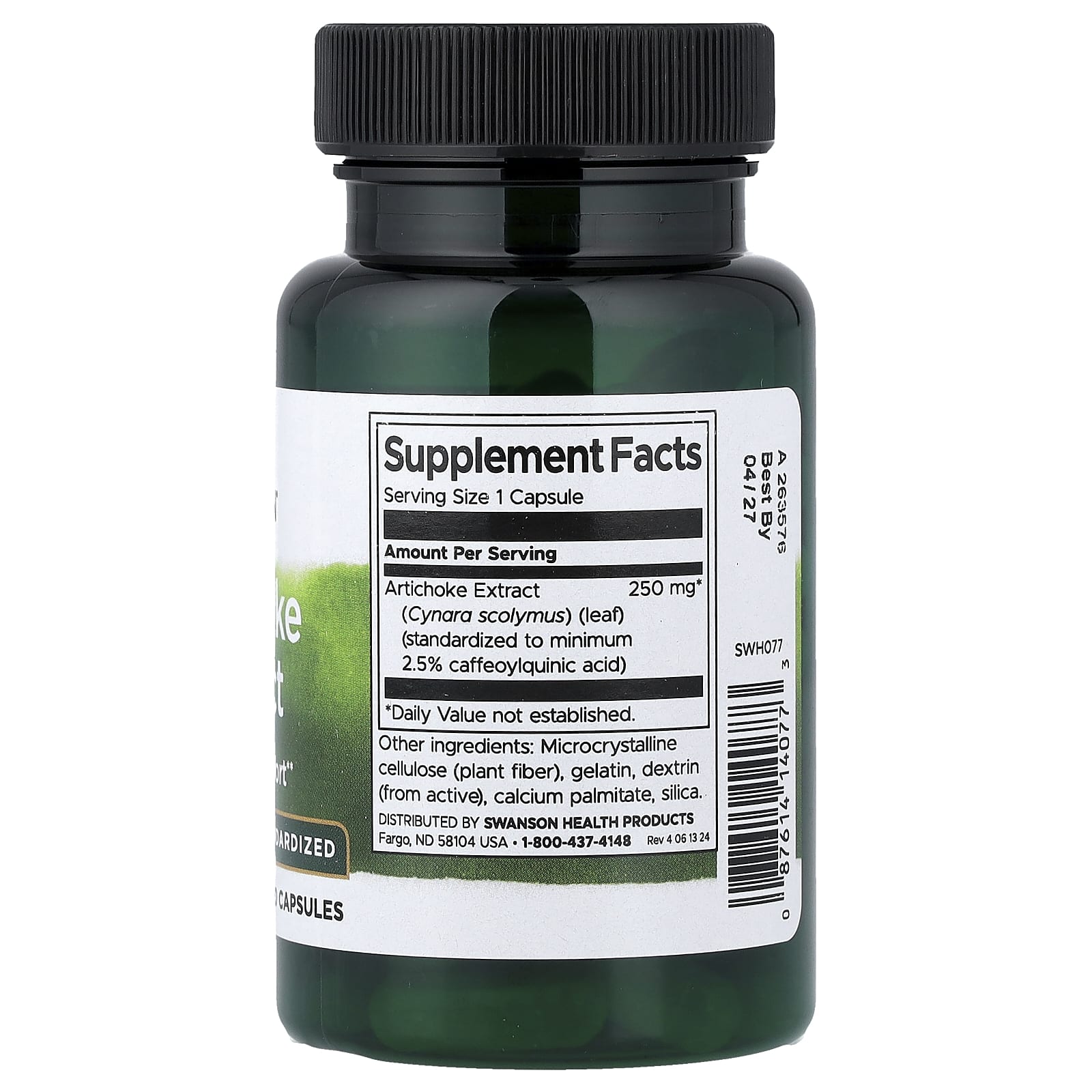 Swanson Artichoke Extract 250mg-(60 Capsules) - Image 2