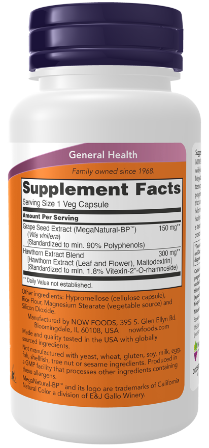 NOW Blood Pressure Health (90Veg Capsules) - Image 2