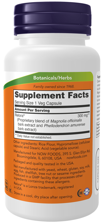 NOW Foods Relora 300mg-(60 Veg Capsules) - Image 2
