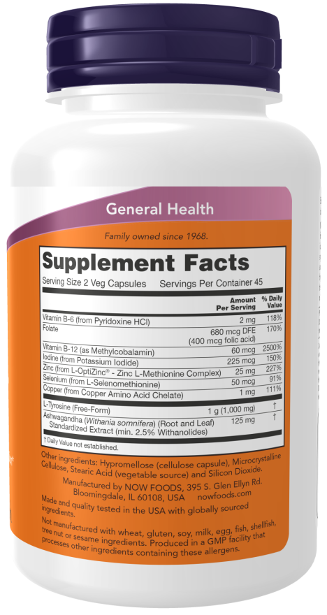 NOW Thyroid Energy – (90 Veg Capsules) - Image 2