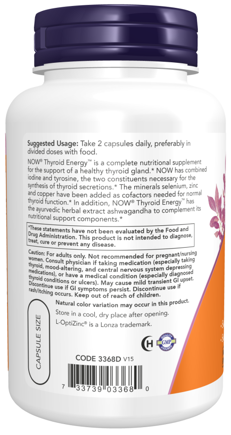 NOW Thyroid Energy – (90 Veg Capsules) - Image 3