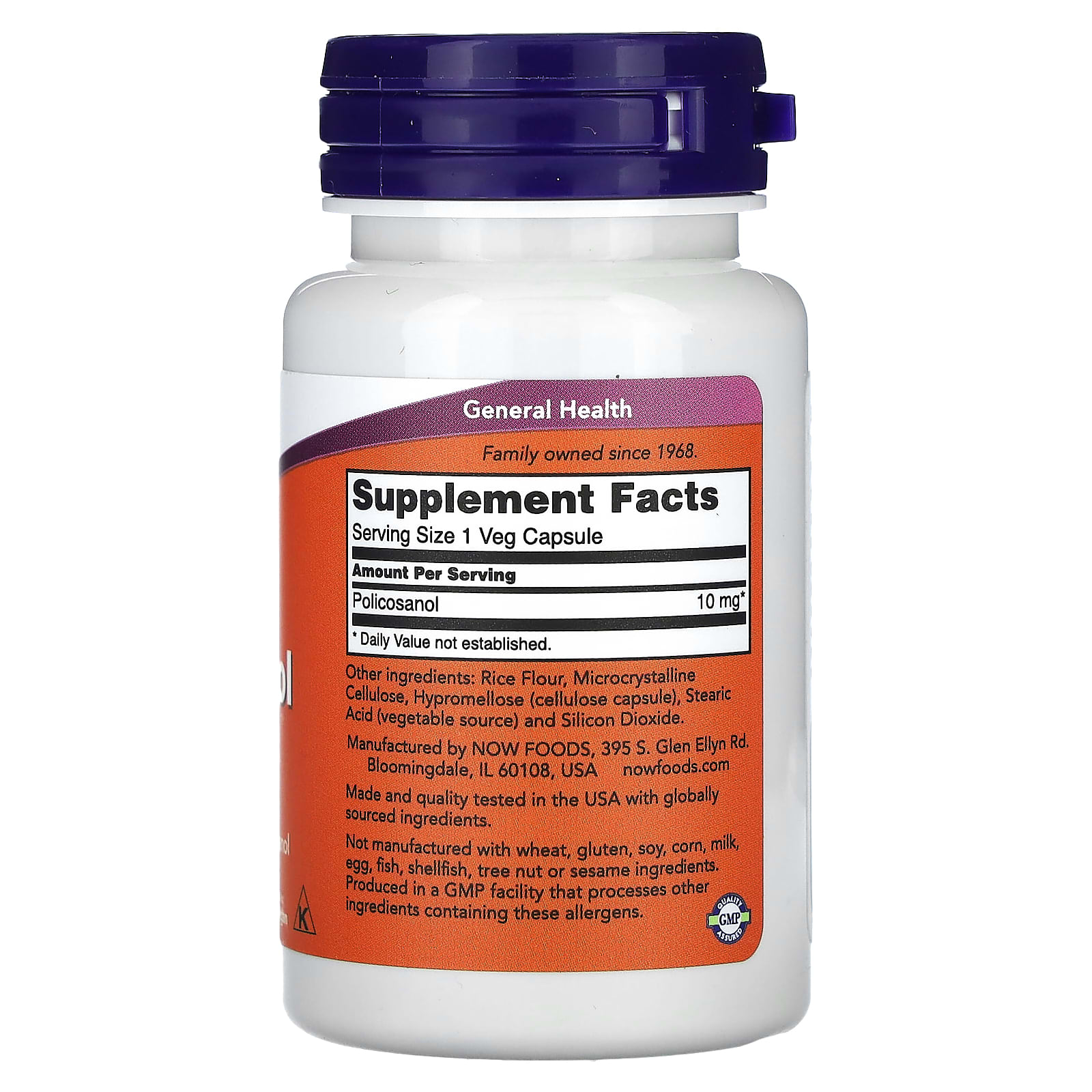 NOW Foods, Policosanol, 10 mg-(90 Veg Capsules) - Image 2