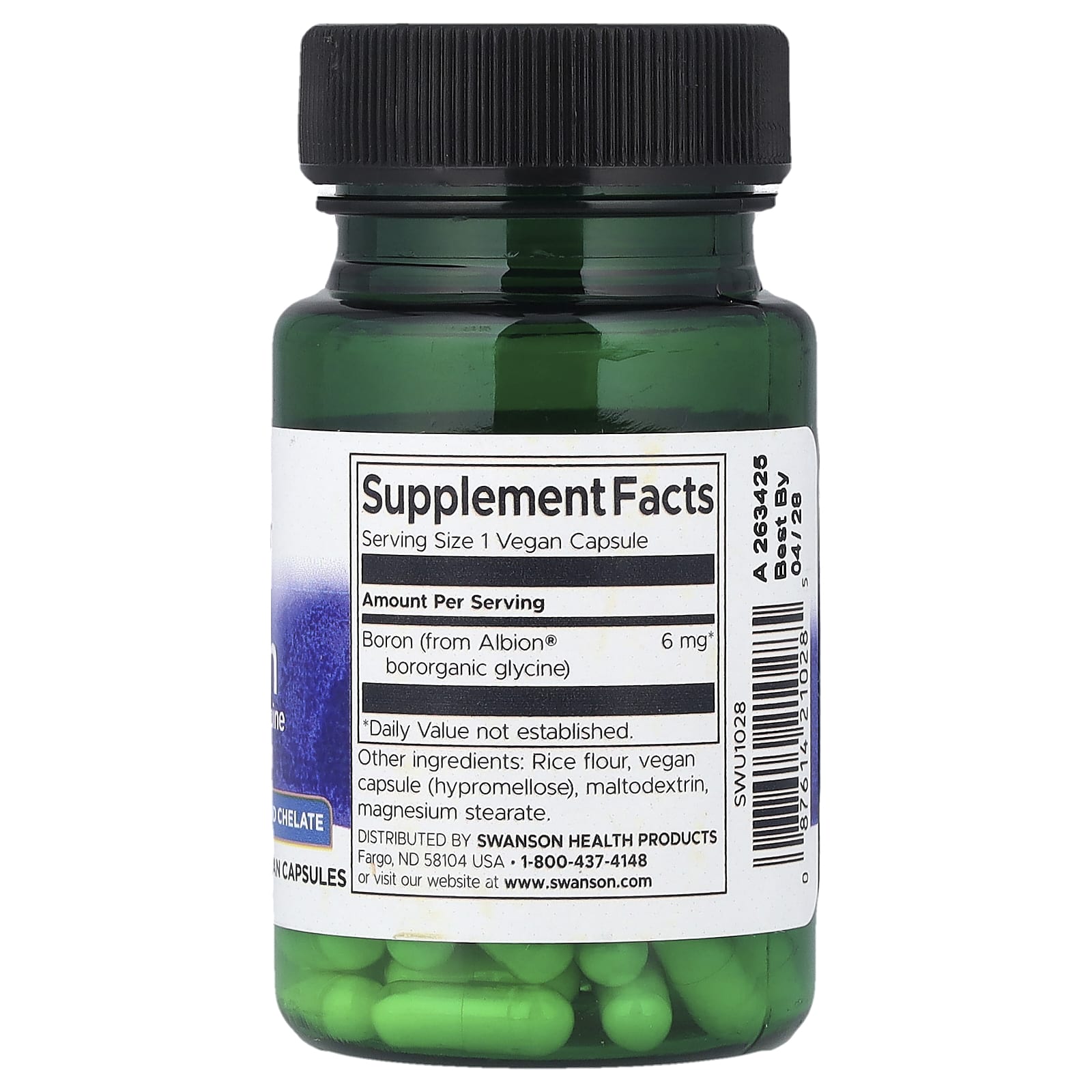 Swanson Albion® Boron 6mg-(60 Vegan Capsules) - Image 2