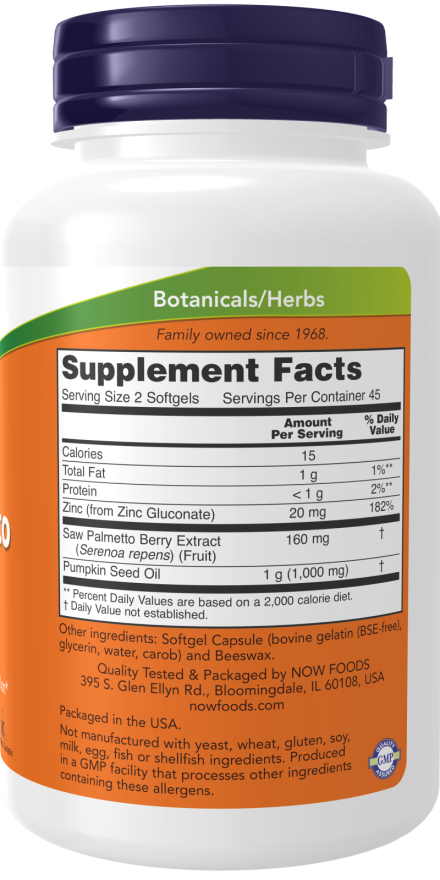 NOW Foods Saw Palmetto Extract – (90 Softgels) - Image 2
