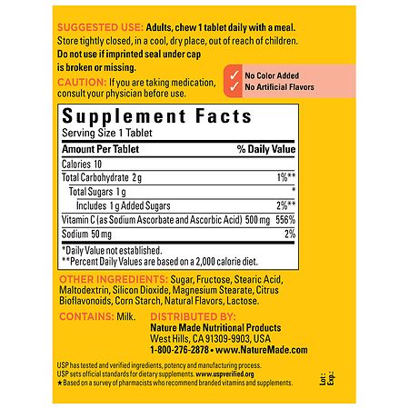 Nature Made Chewable Vitamin C 500 mg – (150 Tablets) - Image 2