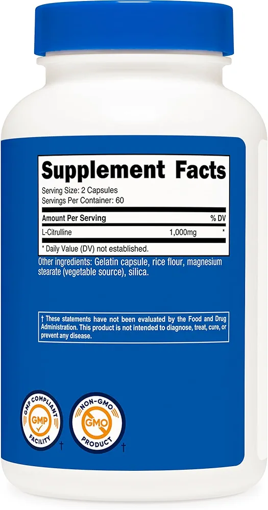 Nutricost L-Citrulline 1000mg-(120 Capsules) - Image 2