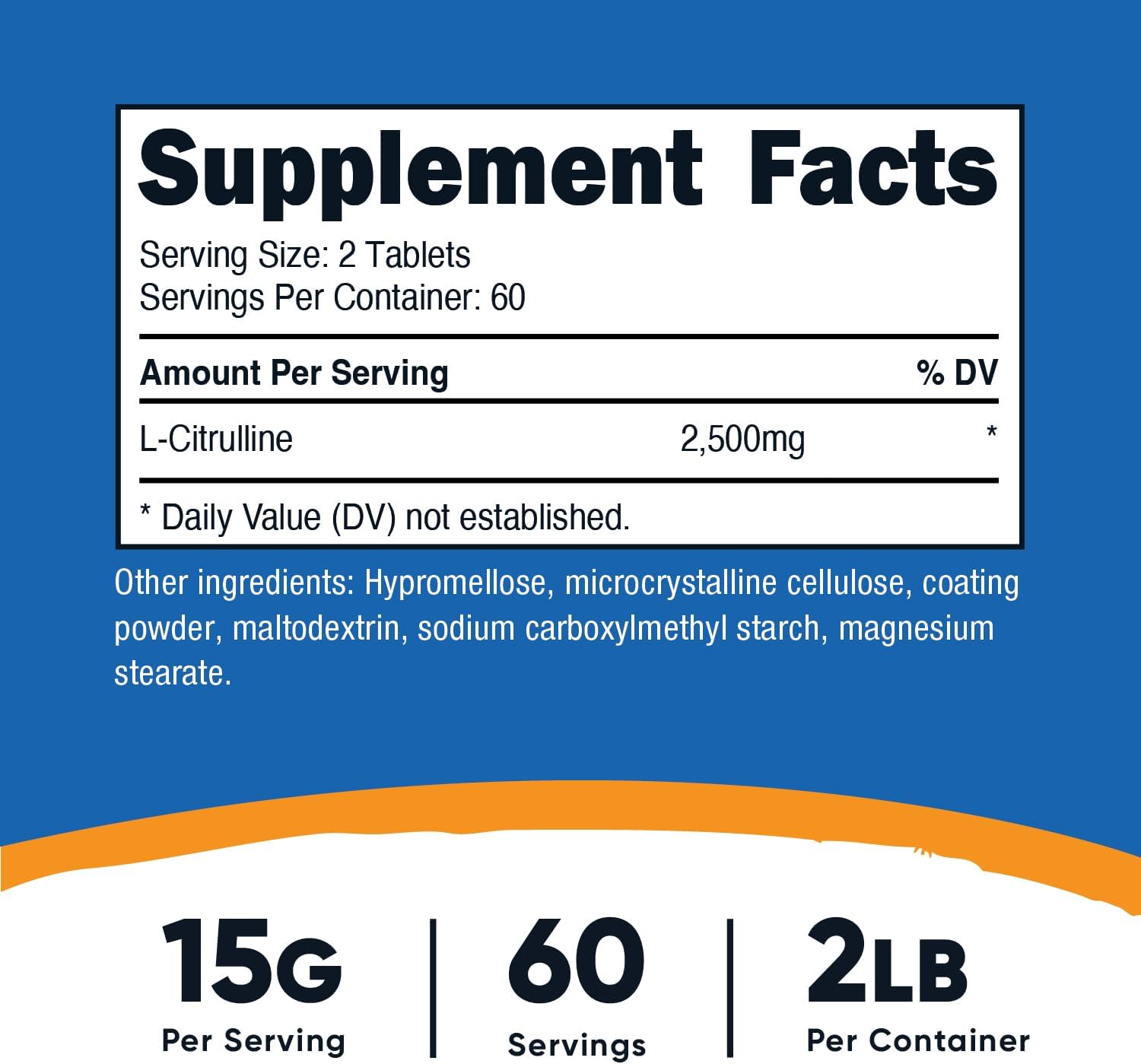 Nutricost L-Citrulline (2,500 mg) – (120 Tablets) - Image 2
