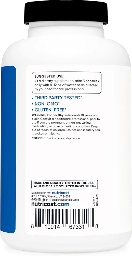 Nutricost Nitric Oxide Booster 2250mg – (180 Capsules) - Image 2