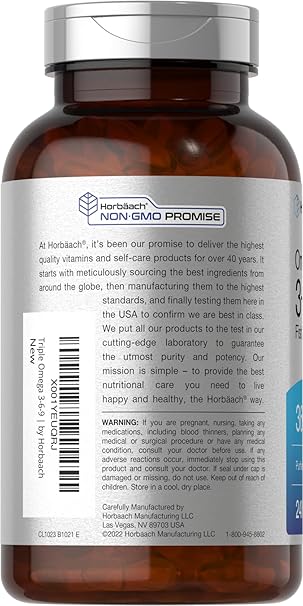 Horbäach Triple Omega 3-6-9 (240 Softgels) - Image 3