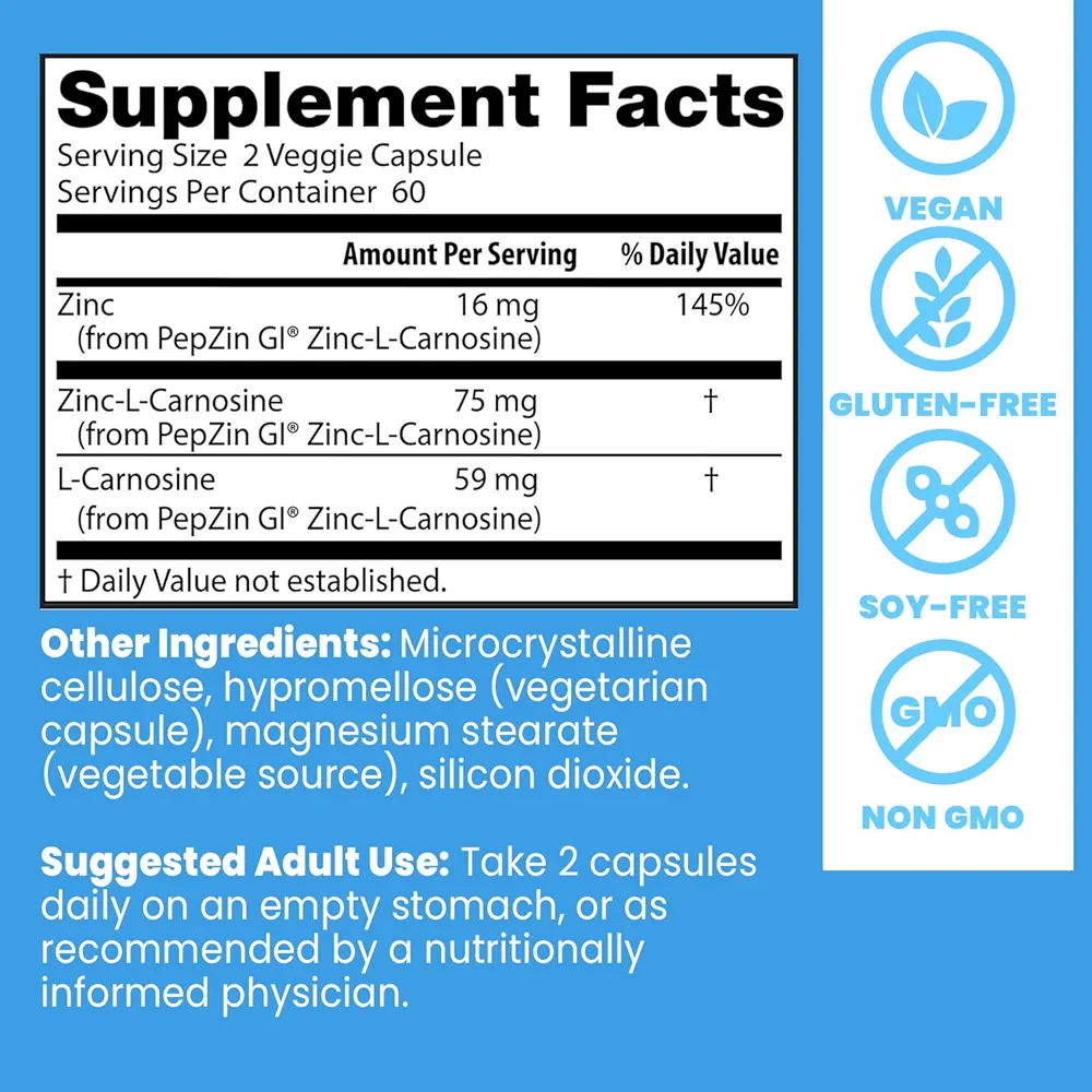 Doctor's Best PepZin GI® – (120 Veg Capsules) - Image 2