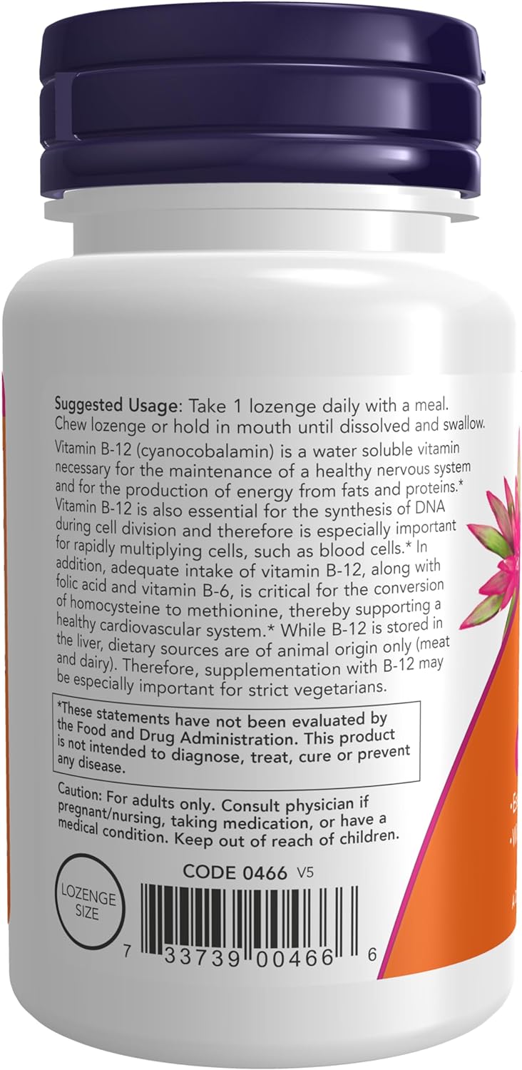 Now B-12 (1,000 mcg) – (100 Lozenges) - Image 3