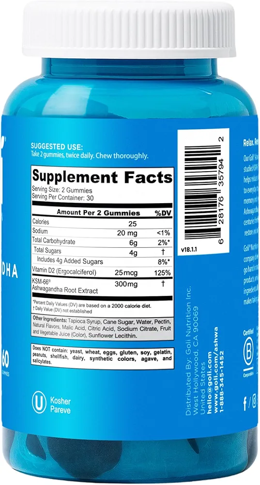 Goli Ashwagandha & Vitamin D Gummy – (60 Gummies) - Image 3