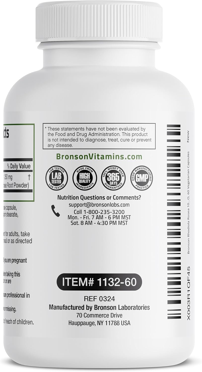 Bronson Rhodiola Rosea – (60 veg.capsules) - Image 3
