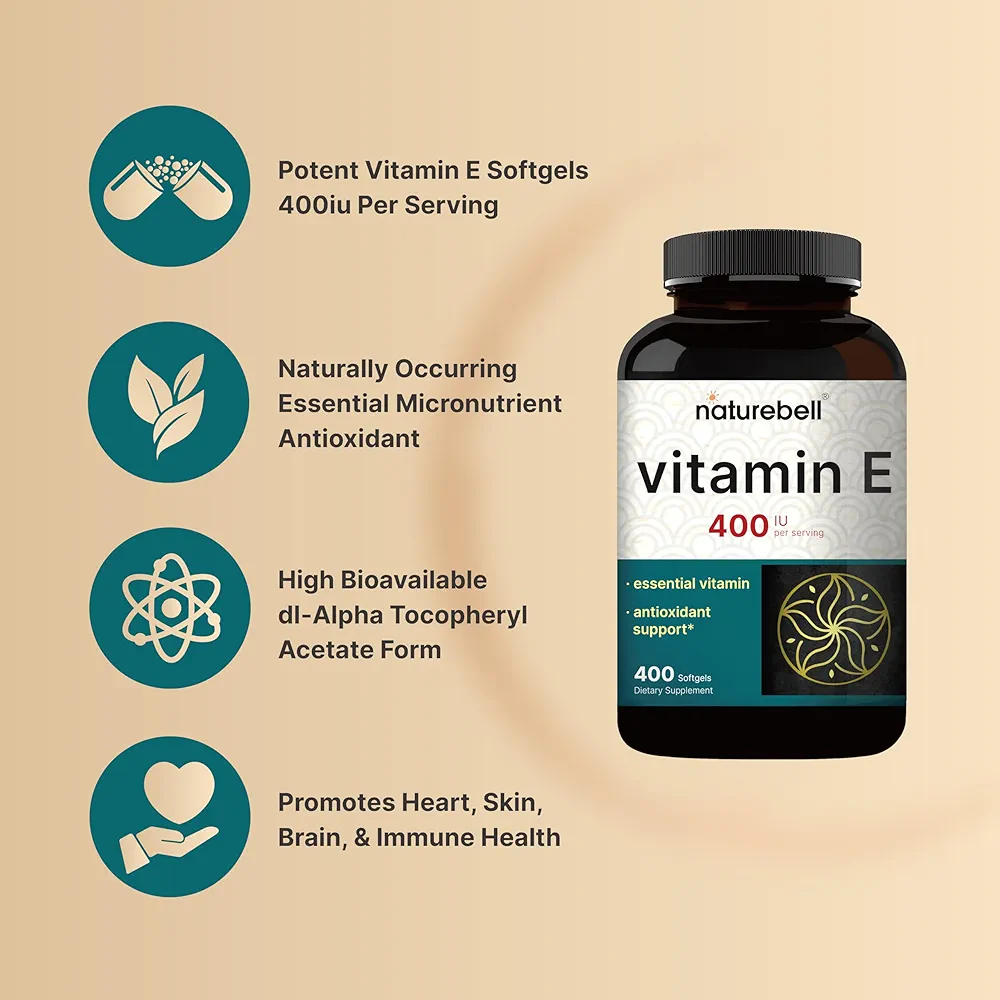 NatureBell Vitamin E Oil Softgels 400 IU – (400 Softgels) - Image 3