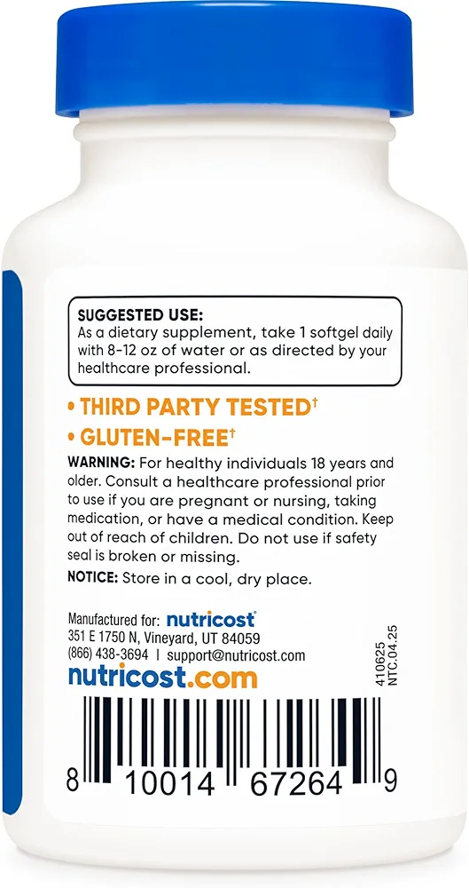 Nutricost Vitamin K2 MK-7 100 mcg, (240 Softgels) - Image 3