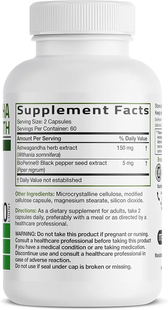 Bronson Ashwagandha Extra Strength – (120 Veg. Capsules) - Image 2