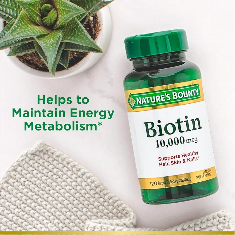 Nature’s Bounty Biotin (10,000 mcg) – (120 Softgels) - Image 3
