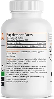 Bronson Vitamin A 10,000 IU – (250 Softgels) - Image 2