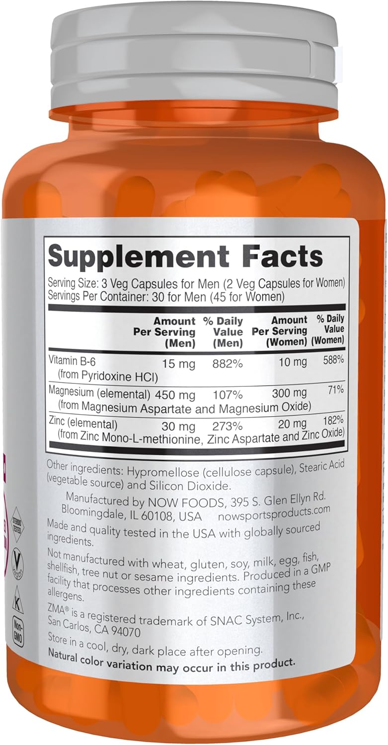 Now Sports ZMA – (90 Veg Capsules) - Image 2