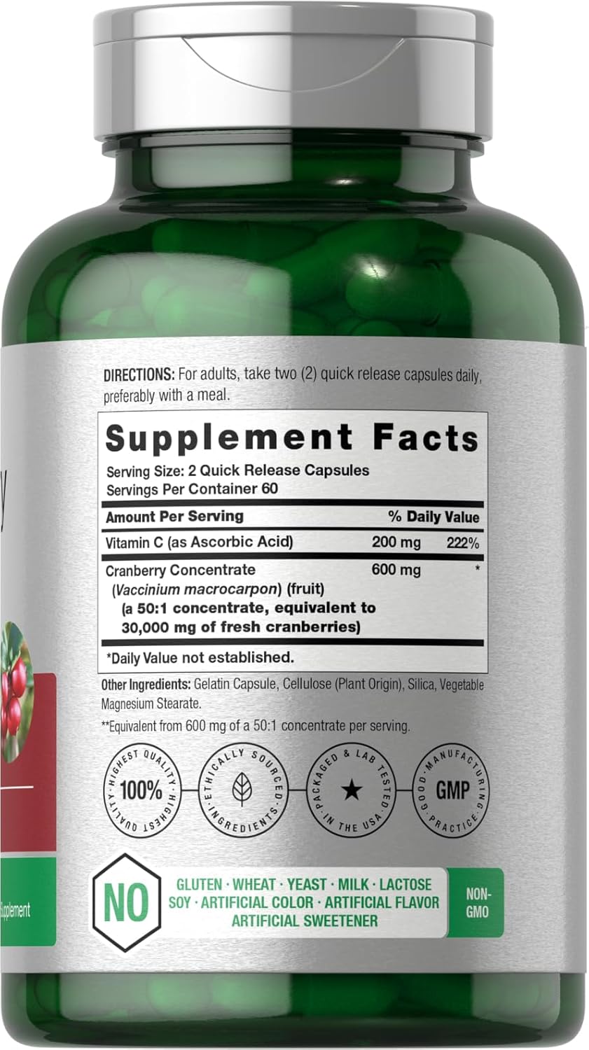 Horbaach Cranberry Concentrate + Vitamin C (30,000 mg) – (120 Capsules) - Image 2