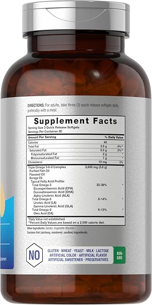 Horbäach Triple Omega 3-6-9 (240 Softgels) - Image 2
