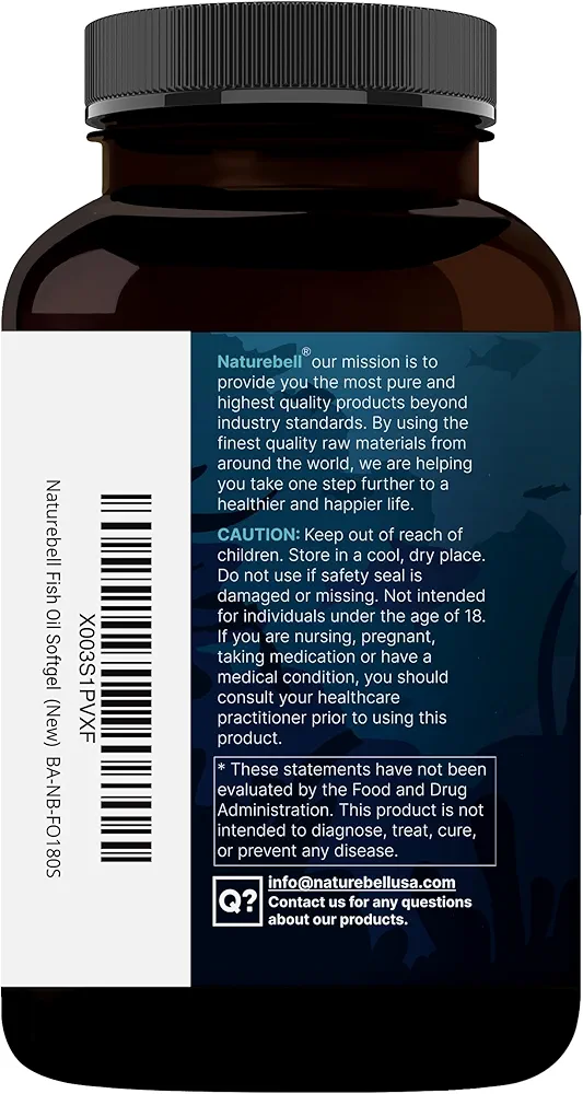 Naturebell Omega-3 Fish Oil (4,200 mg) Burpless Lemon Flavor – (180 Softgels) - Image 3