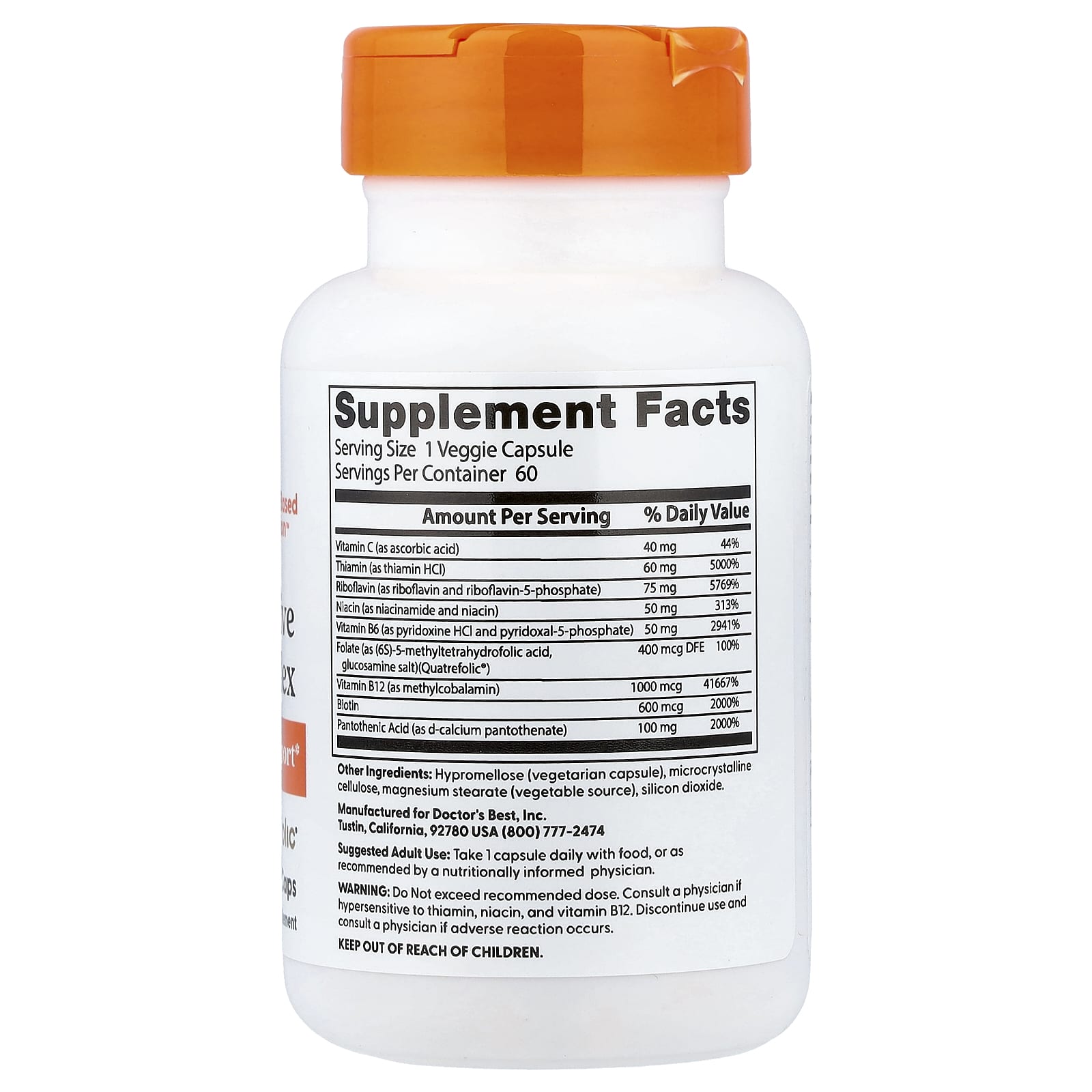 Doctor's Best Fully Active B Complex – (60 Veggie Capsules) - Image 2