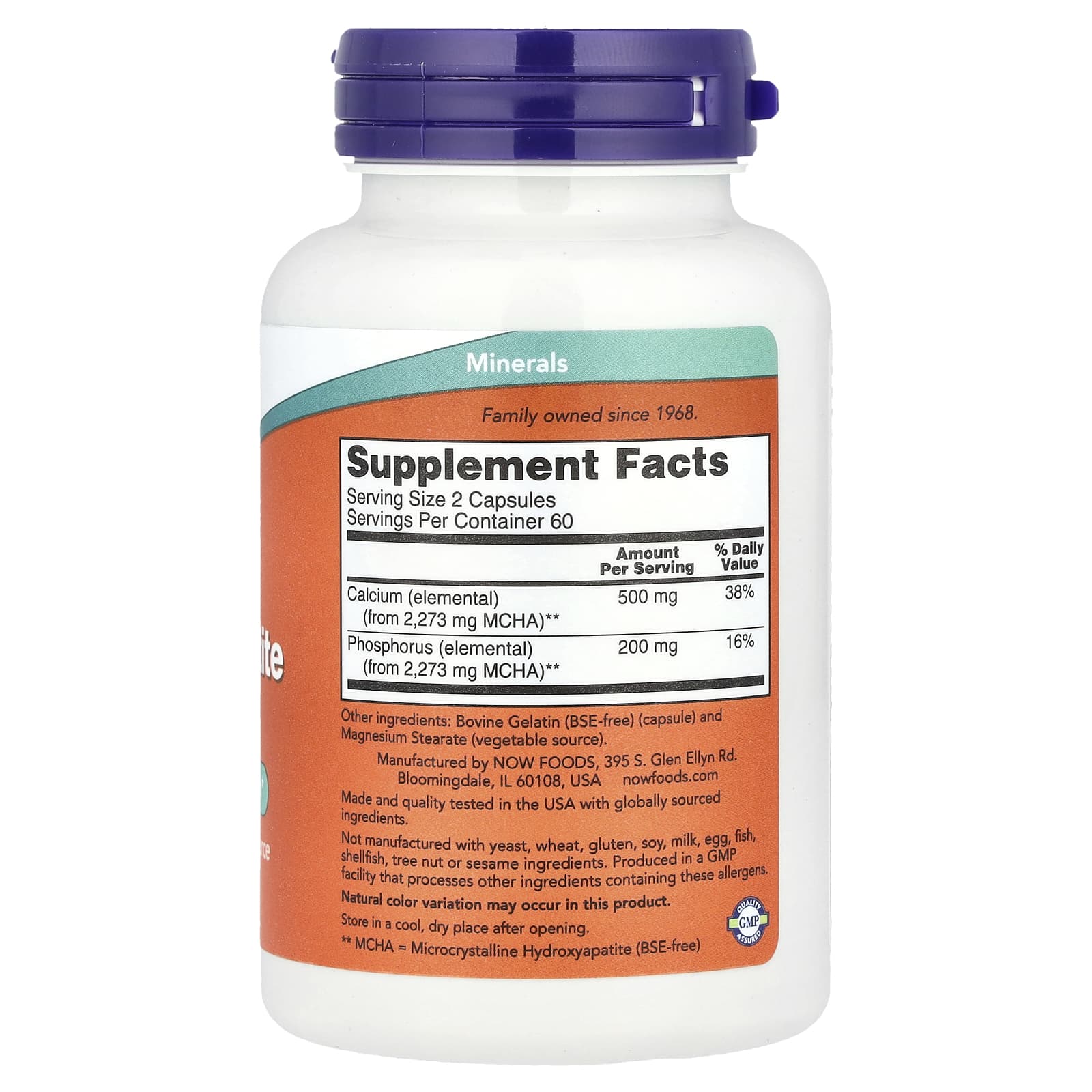 NOW Foods Calcium Hydroxyapatite Caps(120 Capsules) - Image 2