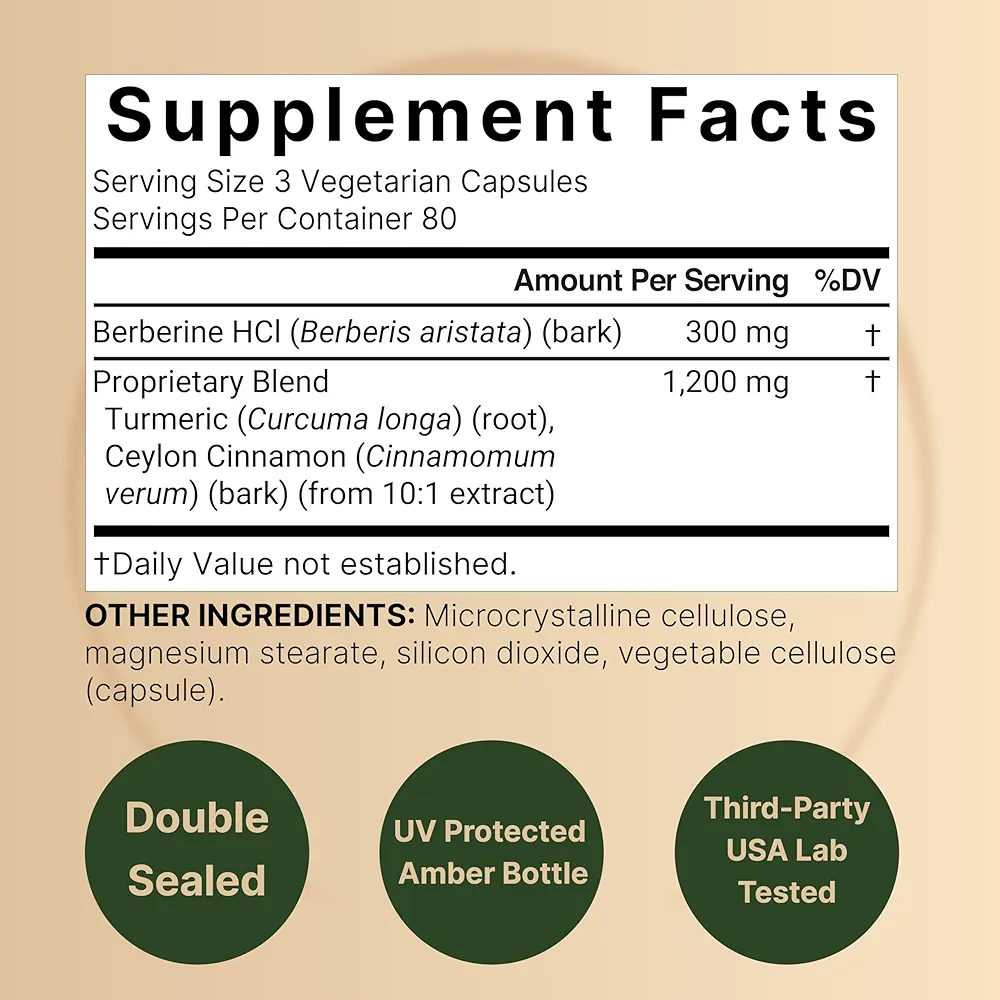 NatureBell Berberine Supplement 1,500mg – (240 Veggie Capsules) - Image 2
