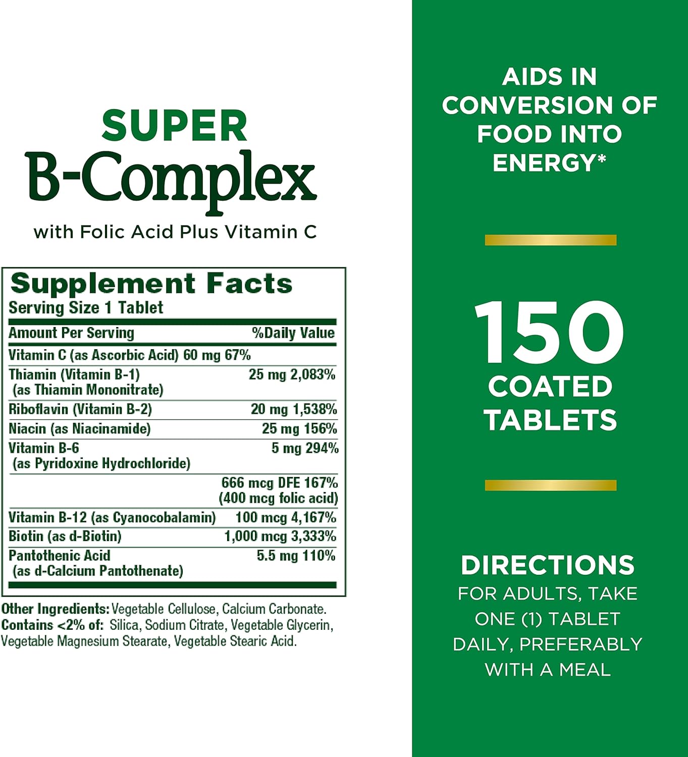 Nature’s Bounty Super B-Complex – (150 Tablets) - Image 2