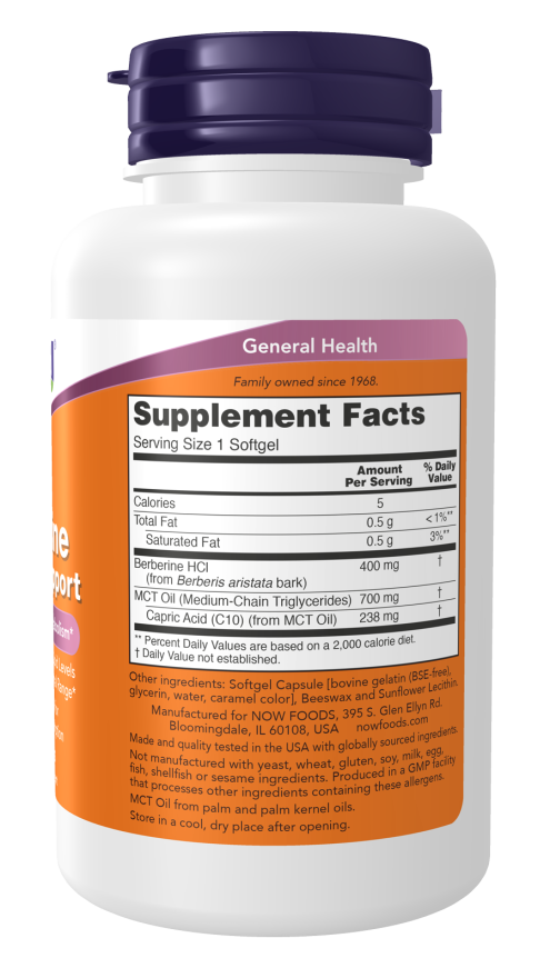 NOW Berberine Glucose Support-(90 Softgels) - Image 2
