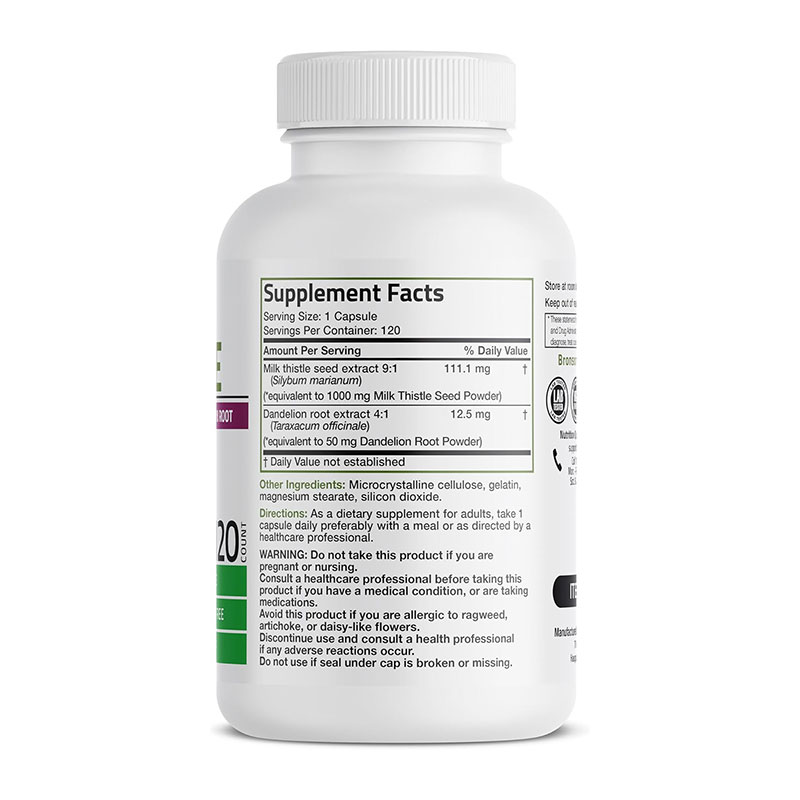 Bronson Milk Thistle 1000mg –(120 Capsules) - Image 2