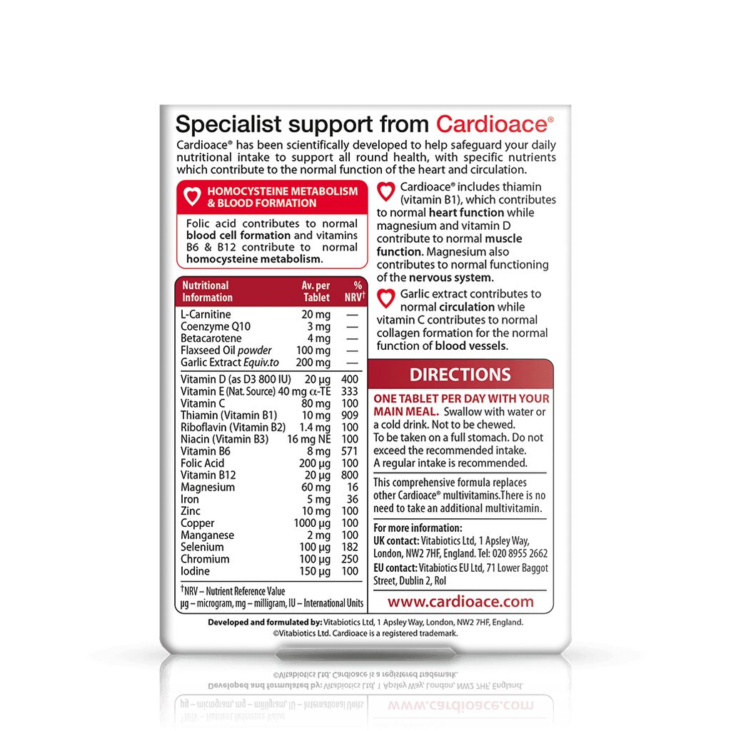 Vitabiotics Cardioace For Heart Function & Circulation -(30 Tablets) - Image 2