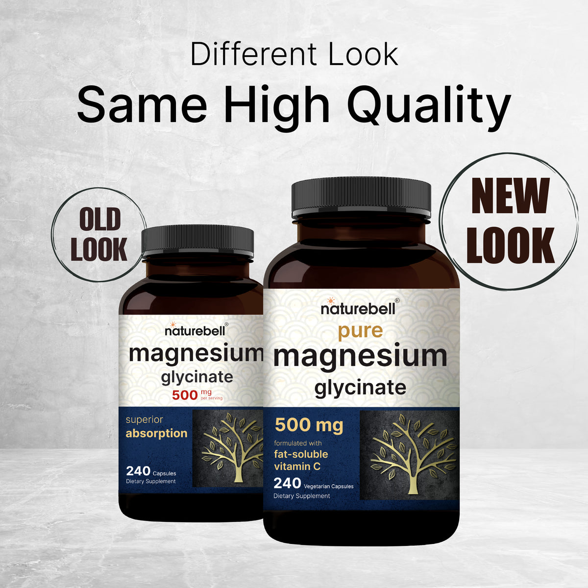 Naturebell Magnesium Glycinate (500 mg) Pure – (240 Veg Capsules) - Image 2