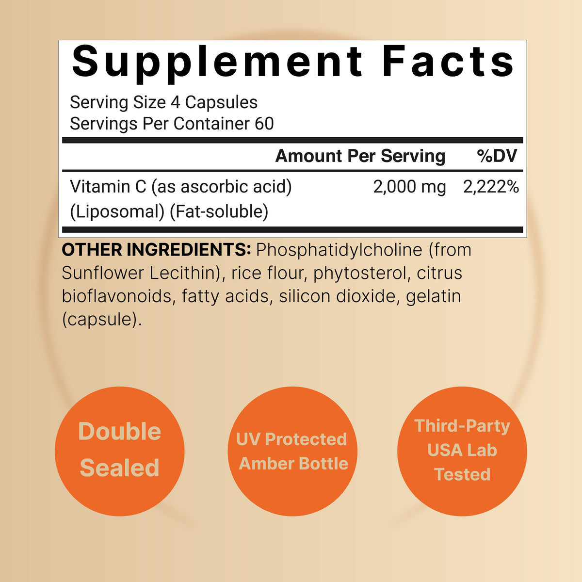 NatureBell Liposomal Vitamin-C 2,000 mg – (240 Capsules) - Image 2