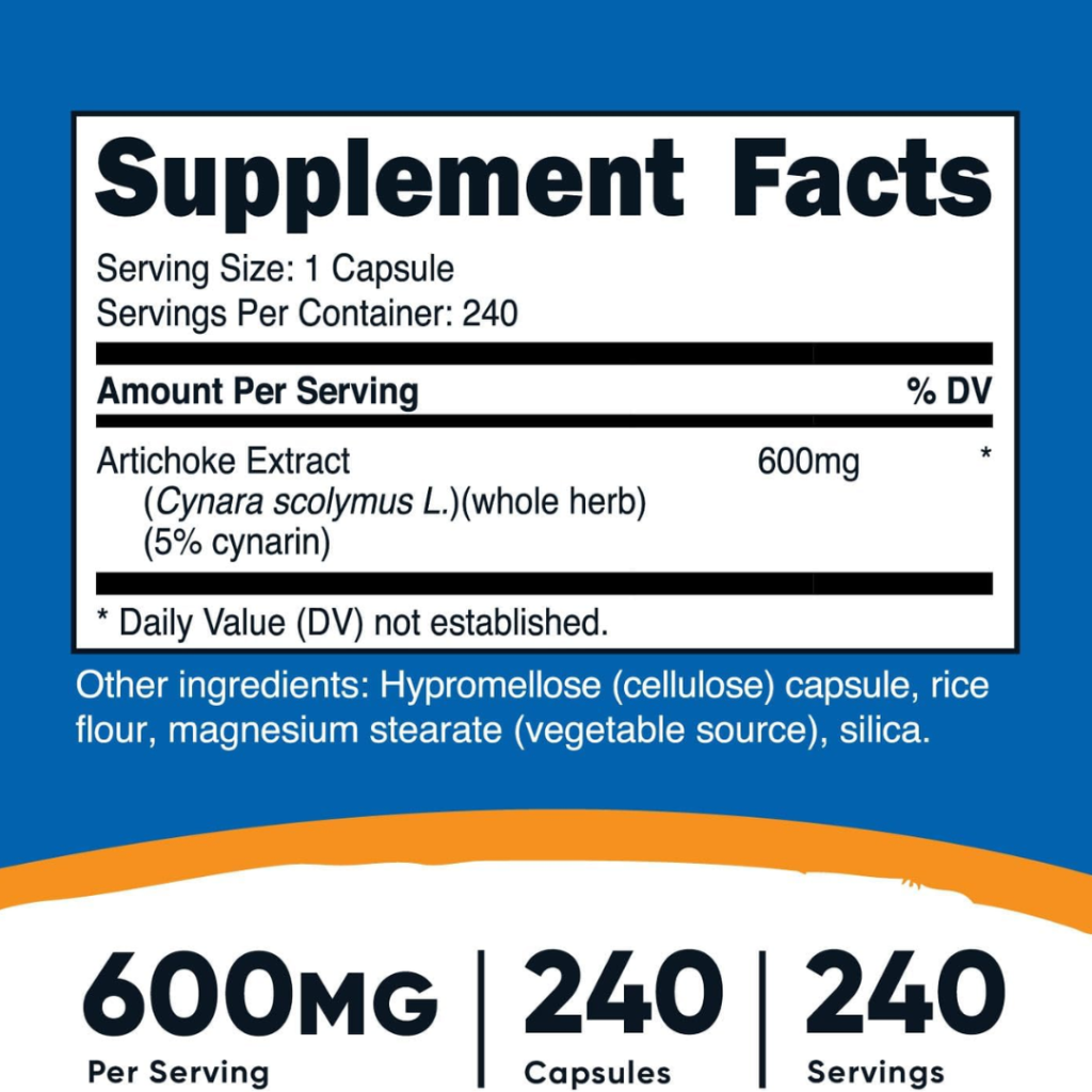 Nutricost Artichoke Extract 600mg – (240 Capsules) - Image 2