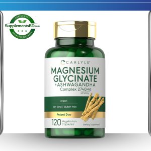 Carlyle Magnesium Glycinate + Ashwagandha Complex (2740 mg)-(120 Vegetarian Capsules)