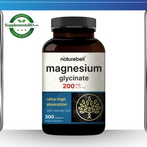 NatureBell Magnesium Glycinate 200mg with Valerian Root, (300 Capsules)
