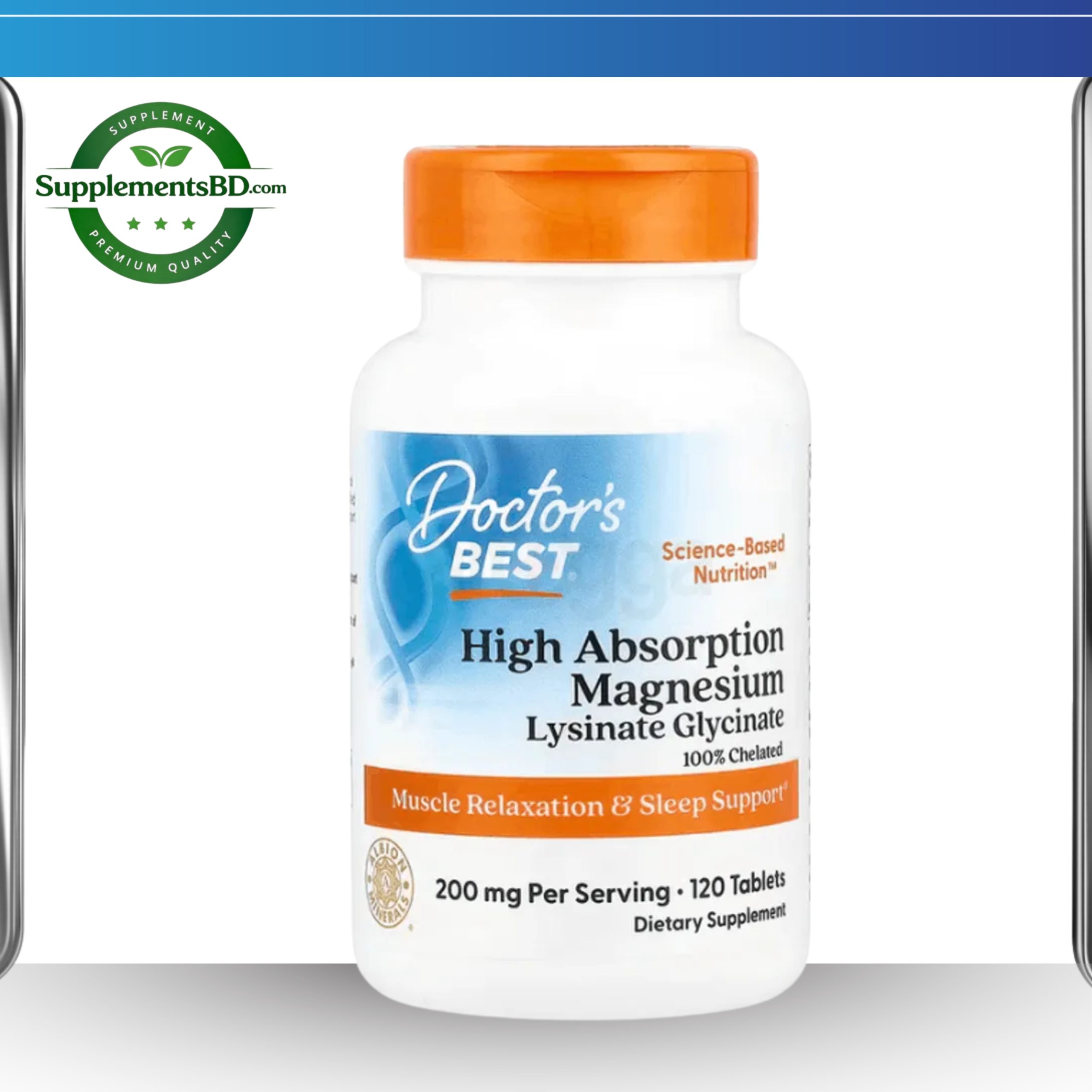 Doctor’s Best Magnesium Lysinate Glycinate 200 mg – (120 tablets)