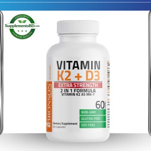 Bronson Vitamin K2 + D3 (10,000 IU – 250 mcg) Extra Strength – (60 capsules)